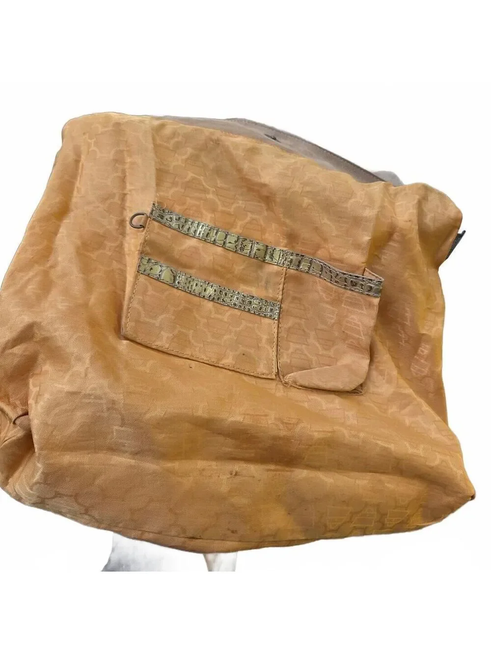 Vintage Kathy Van Zeeland Tan Faux Suede Concho Belt Studded Hobo Shoulder Bag